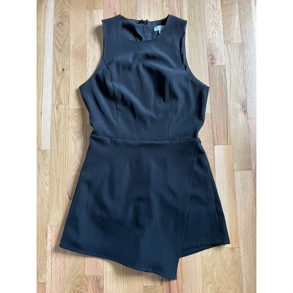 Tobi Black Diem Skort Romper Asymmetrical Hem Faux Wrap Fit and Flare Y2K size M